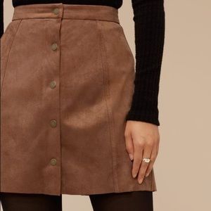 Aritzia Suede Button Skirt